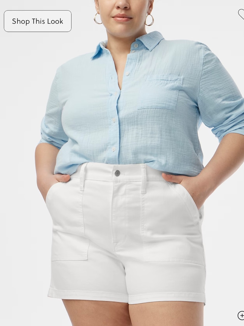 J Crew Factory White utility denim short